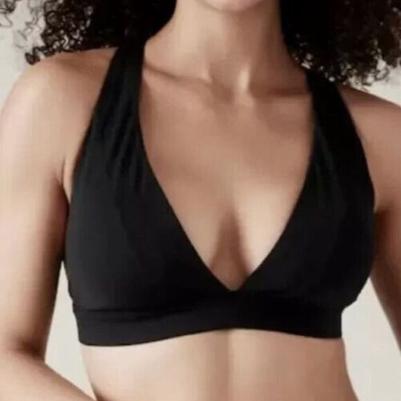 Athleta Women's Sz Small Black Riptide Bikini Top, Best For D-DD Cups - Picture 6 of 7